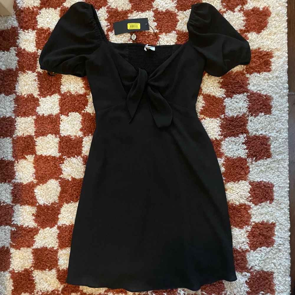 Gianni Bini Ivy Puff Sleeve Black Dress